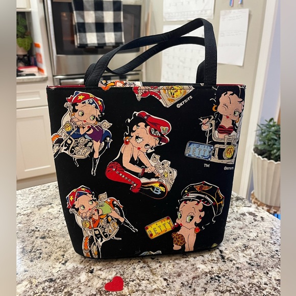 Betty Boop Handbags - Vintage Betty Boop hand bag with rhinestone accents